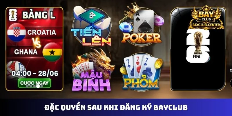 Đặc quyền sau khi đăng ký Bayclub