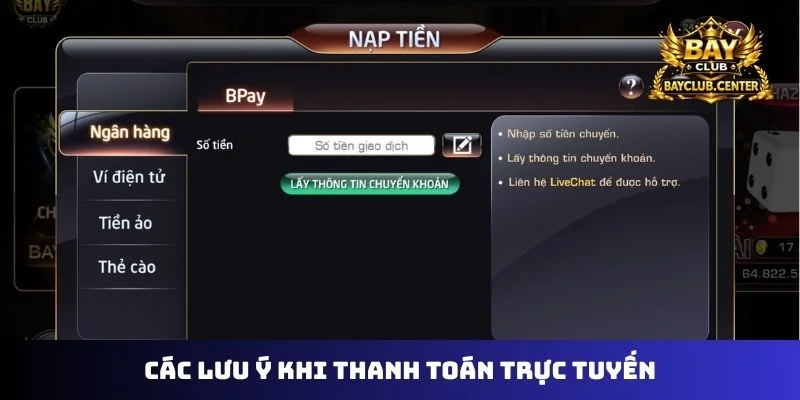 Các lưu ý khi thanh toán trực tuyến